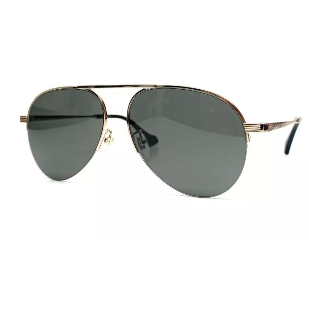 Gucci Men's Gold and Grey Sunglasses